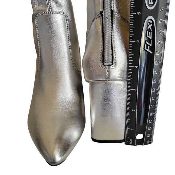 Franco Sarto Women's L-Katherine Pointed Toe Knee High Boots Silver Metallic-6M - Picture 6 of 9